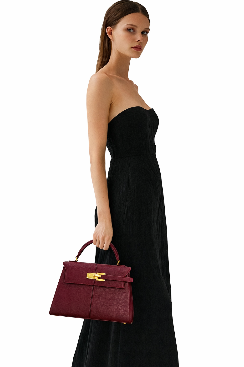 Трапециевидная кожаная сумка